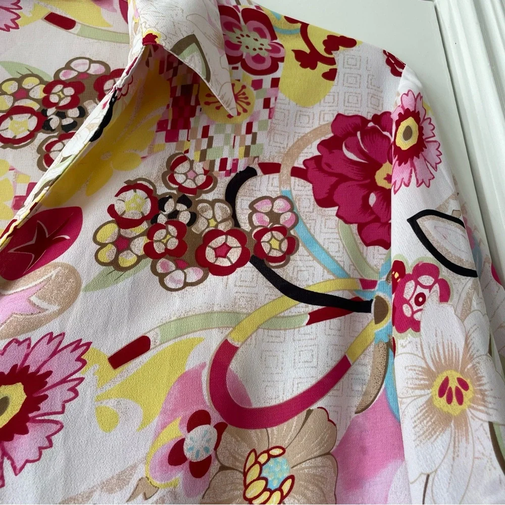 Belissimo Pink Floral Blouse Size 1X - Picture 6 of 10